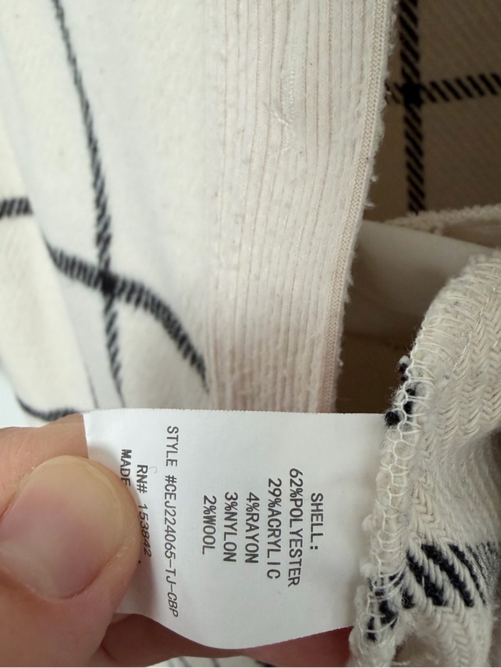 MELLODAY Cream Plaid Button-Front Shacket - Picture 5 of 6